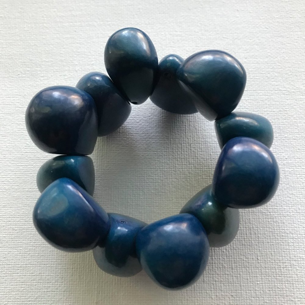 Blue Wooden Bracelet